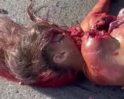 Brazilian couple crushed on the road