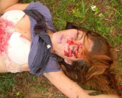 Pretty girl shot in head and dumped in the grass