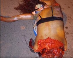 Woman is cut in half after a serious traffic accident