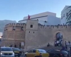 Mentally ill man jumped down from the walls