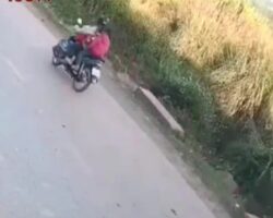 Scooter hit by a car