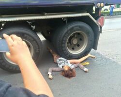 Thai woman died on the spot under the wheels of the truck