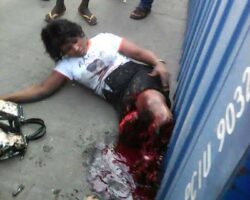 Woman bled to death after a container fell on her