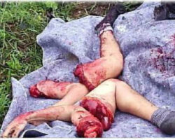 Butchered man by Mexican drug cartel