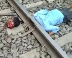 Suicide placed his head on the tracks and waited for train