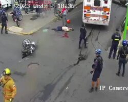 Brutal motorcyclist accident