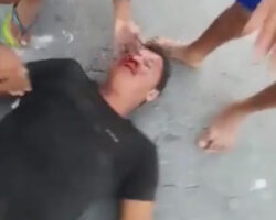 Football fans brutally beat up two fans of rival team
