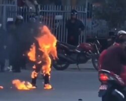Man set himself on fire in front of parliament building