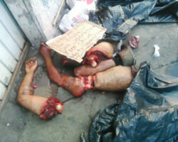 Severed body parts along with a warning message from cartel