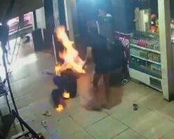 Two women argue and end up in flames
