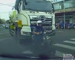 Scooter rider hit by truck