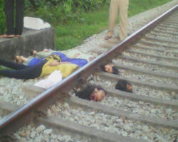 Beheaded by train
