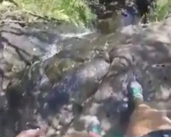 Waterfall slip cost woman her legs