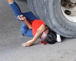 18-year-old girl wedged under tractor wheel