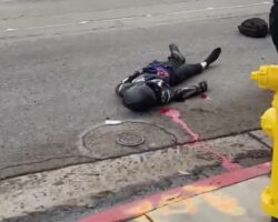 Aftermath of fatal motorcycle accident