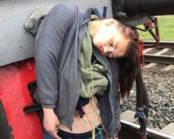 Young woman hit by train