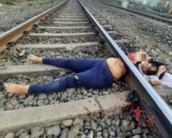 Woman cut in half by train
