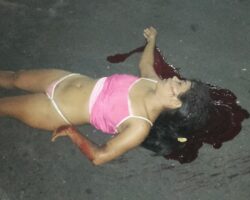 Half-naked woman shot in head