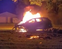 Man burned alive in a car