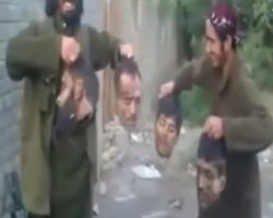 Taliban soldiers play football with severed heads of Afghan soldiers