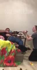 Dude tried to catch the bullet with his mouth • GoreCenter