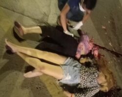 Two young women and man have their heads crushed by truck