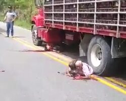 Elderly man ran over by truck
