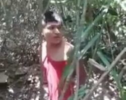 Execution of young man in jungle