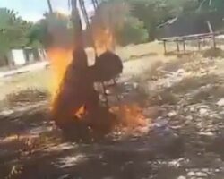 Haiti man burned alive
