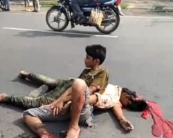 Two teen boys run over by truck