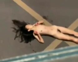 Woman jumped naked to her death