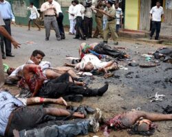 Aftermath of bomb blast in Sri Lanka