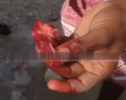 Dude prepares and eats human flesh from his rival