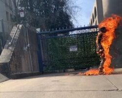Guy set himself on fire in front of Israeli embassy in Washington, D.C.