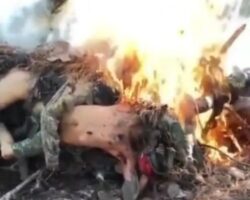 Cartel burns a pile of dead rivals' bodies