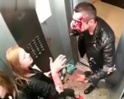 Couple’s fight in elevator