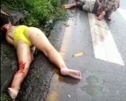 Last moments in the life of car accident female victim