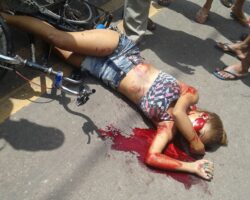 Teen girl shot off her bike