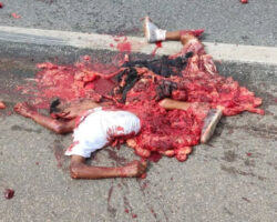 Brazilian run over by trailer