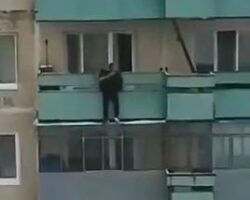 Drugged Russian falls from balcony