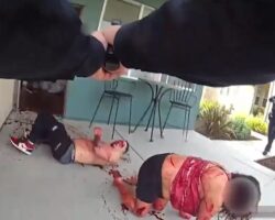 Guy who stabbed his wife is shot by police