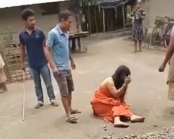 Indian woman gets beaten for cheating on her husband
