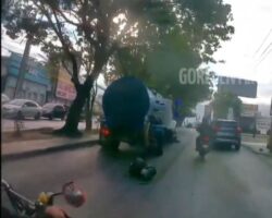 Motorcyclist loses his life after being run over by tanker truck