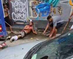Phone thief caught and beaten