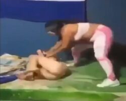 Woman painfully beats her husband’s mistress