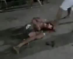 Brazilian thief kicked almost to death