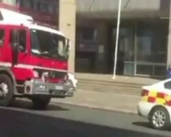 Firefighter falls from 23rd floor while extinguishing
