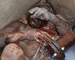Rotting male body found inside concrete block