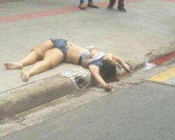Woman after falling from height