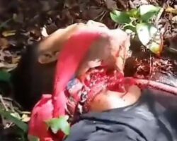 Young gangster gets his throat slashed